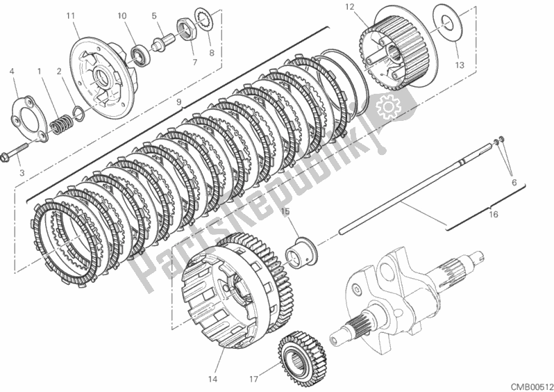 Alle onderdelen voor de Koppeling van de Ducati Multistrada 1260 S Touring Brasil 2018